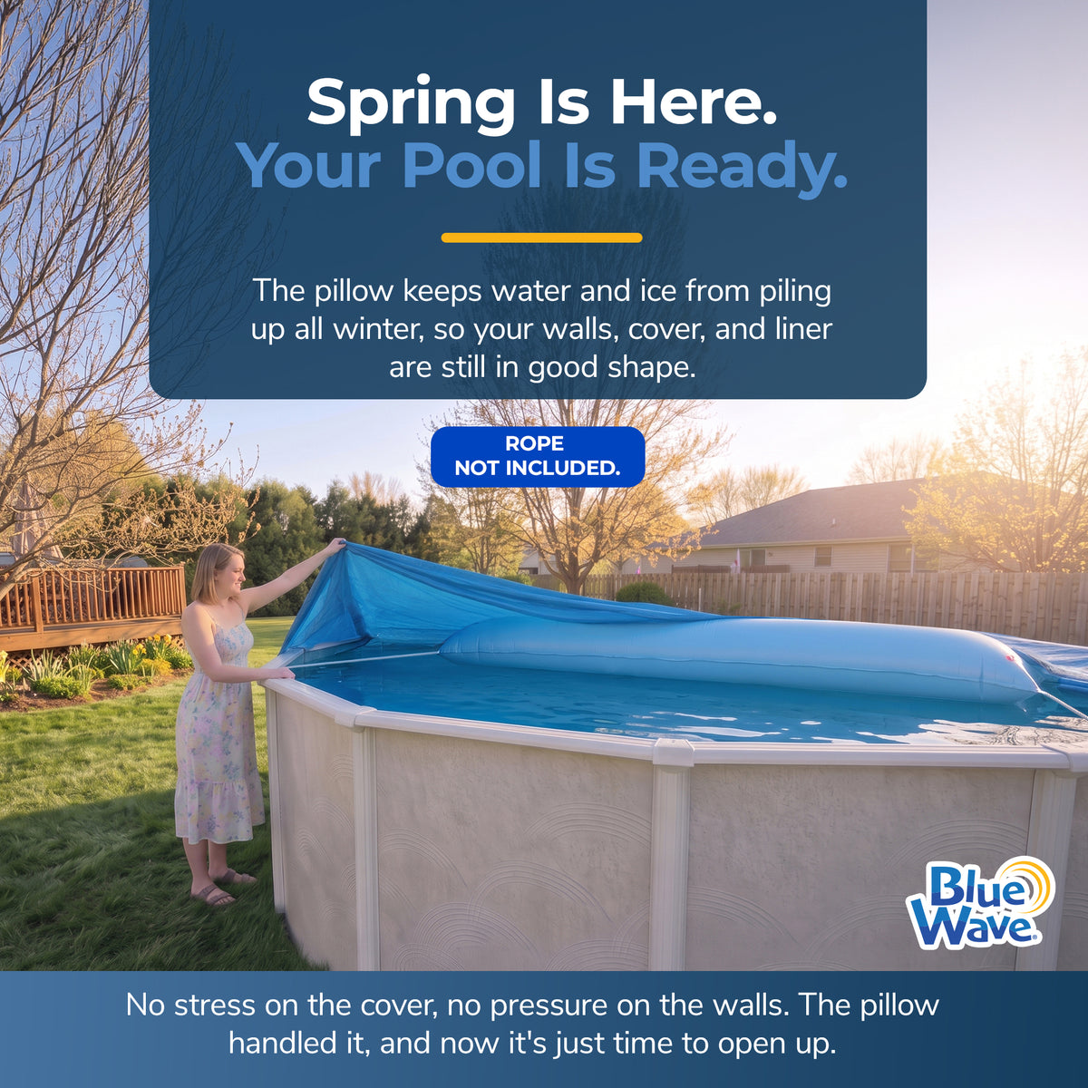 Blue Wave 4' x 15' Winter Air Pillow, Ice Equalizer for Above Ground Pools, feature detail (image 6)