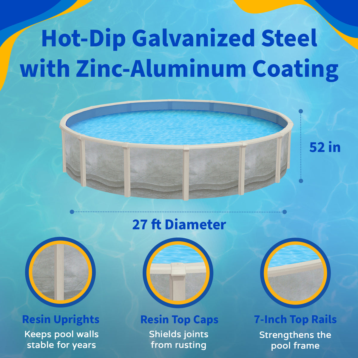 Trinity 27' Round above-ground pool package, feature detail (image 4)