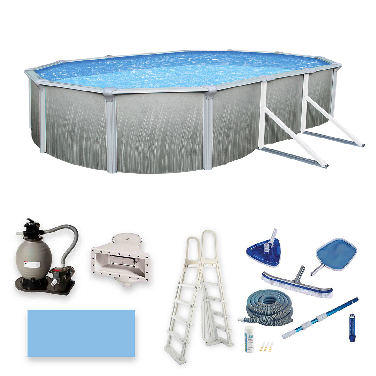 30' x 15' Oval Above-Ground Pool Package with 52" Steel Wall | Martinique | 20-Year Warranty