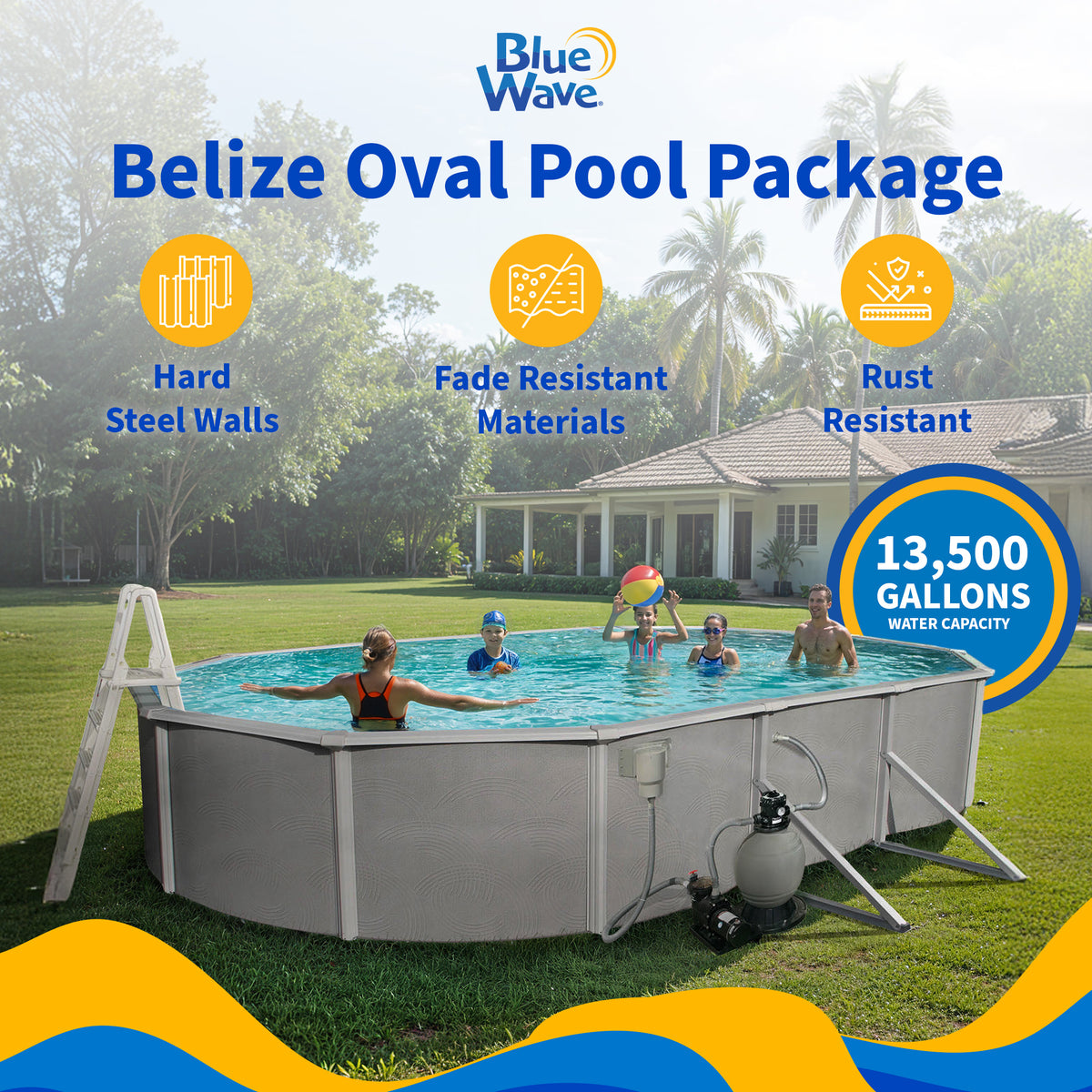 Belize 33' x 18' Oval above-ground pool package, feature detail (image 2)
