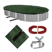 28' x 12' Oval Arctic Armor 12-Year Solid Winter Cover for Above Ground Pools (4' Overlap)