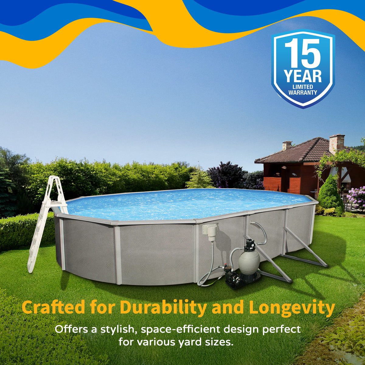 Belize 30' x 15' Oval above-ground pool package, feature detail (image 4)
