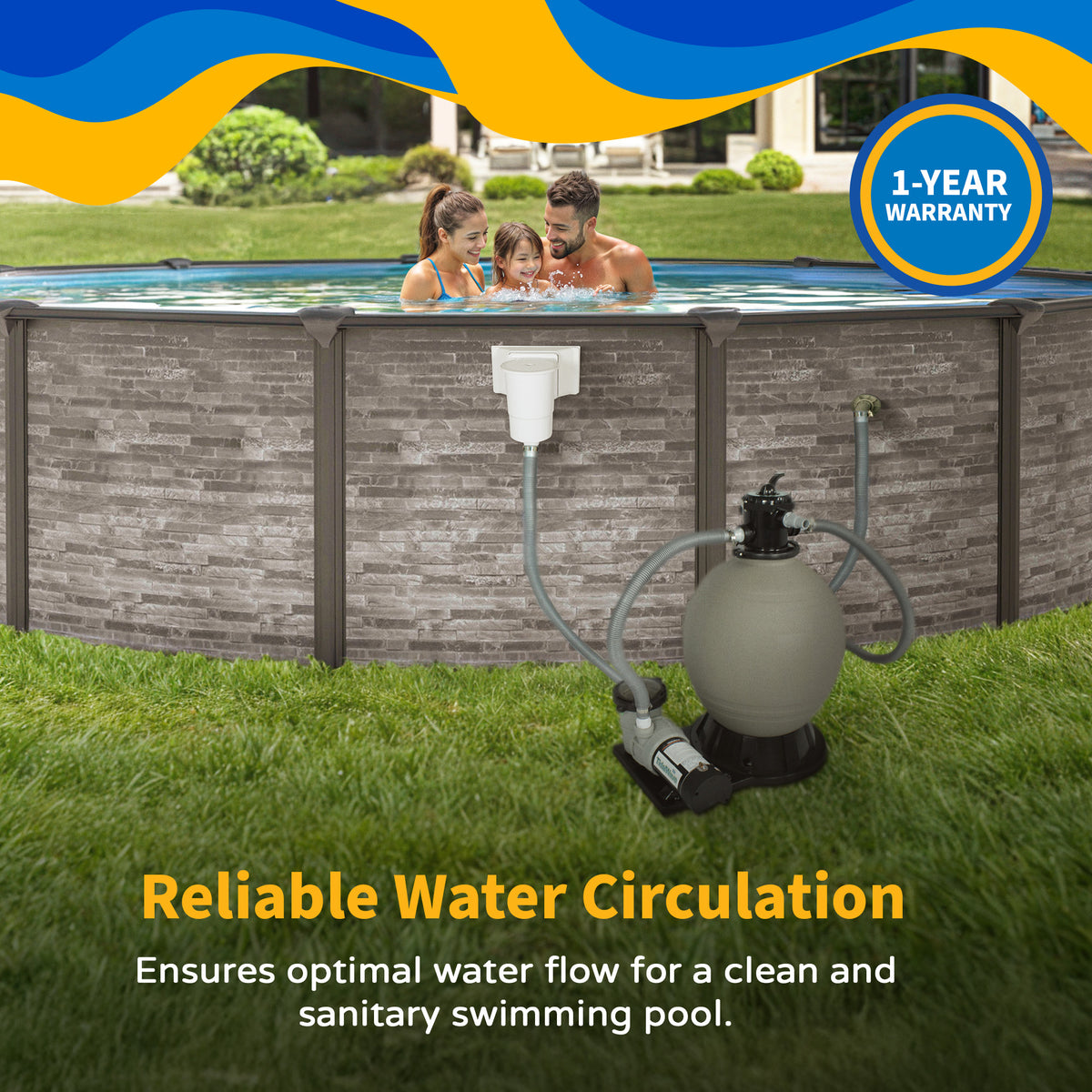 Tidal Wave Maxi II 1.0HP Above Ground Dual Speed Pool Pump, feature detail (image 5)