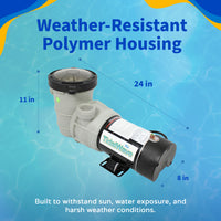 Tidal Wave Maxi II 1.5HP Above Ground Dual Speed Pool Pump, feature detail (image 3)