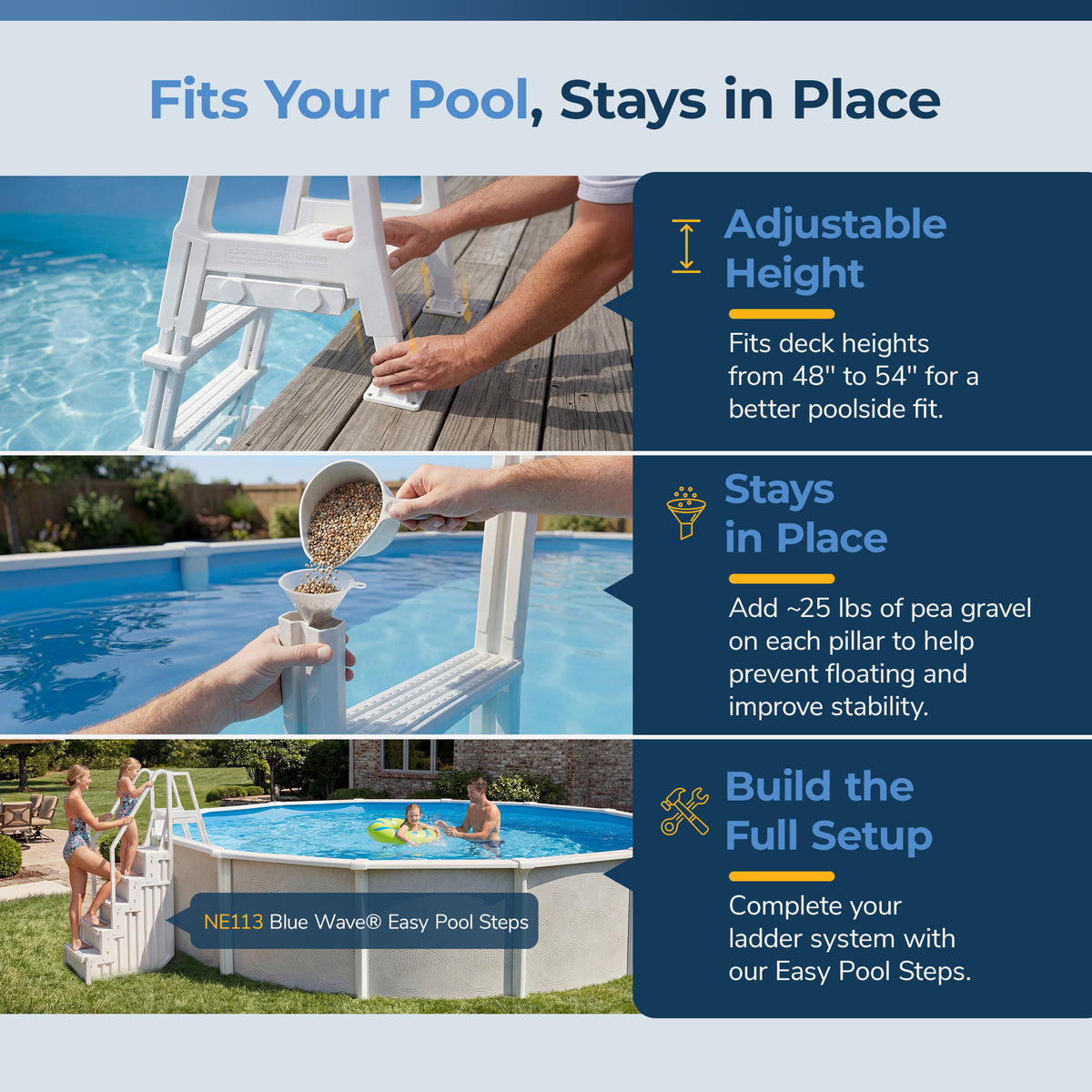 Heavy Duty In-Pool Ladder for Above Ground Pools, feature detail (image 6)