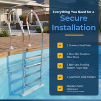 Premium Stainless Steel Reverse Bend In-Pool Ladder for Above Ground Pools, feature detail (image 6)