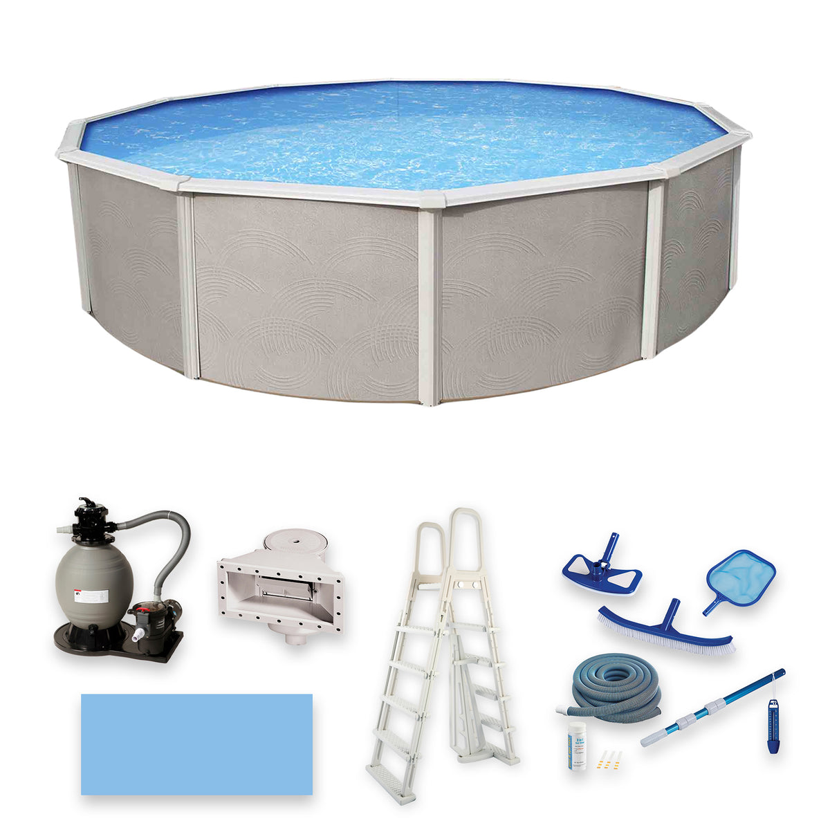 Belize 27' Round above-ground pool package, product photo (image 2)
