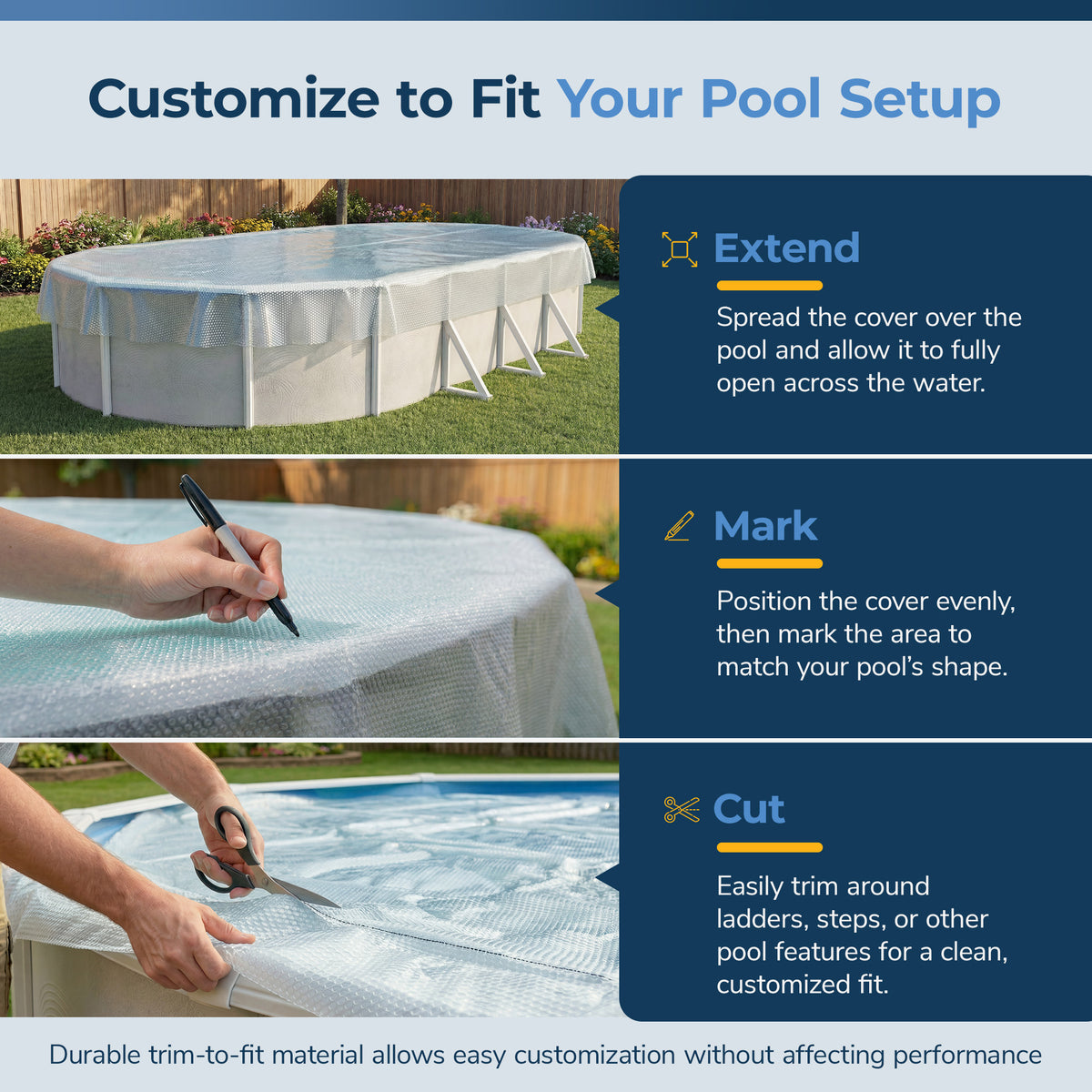 Blue Wave 24' x 12' Oval 12 Mil Clear Solar Cover for Above Ground Pools, feature detail (image 5)
