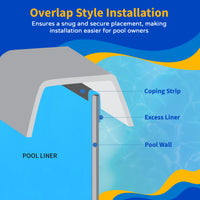 Solid Blue pool liner, 30' x 15' Oval, feature detail (image 5)