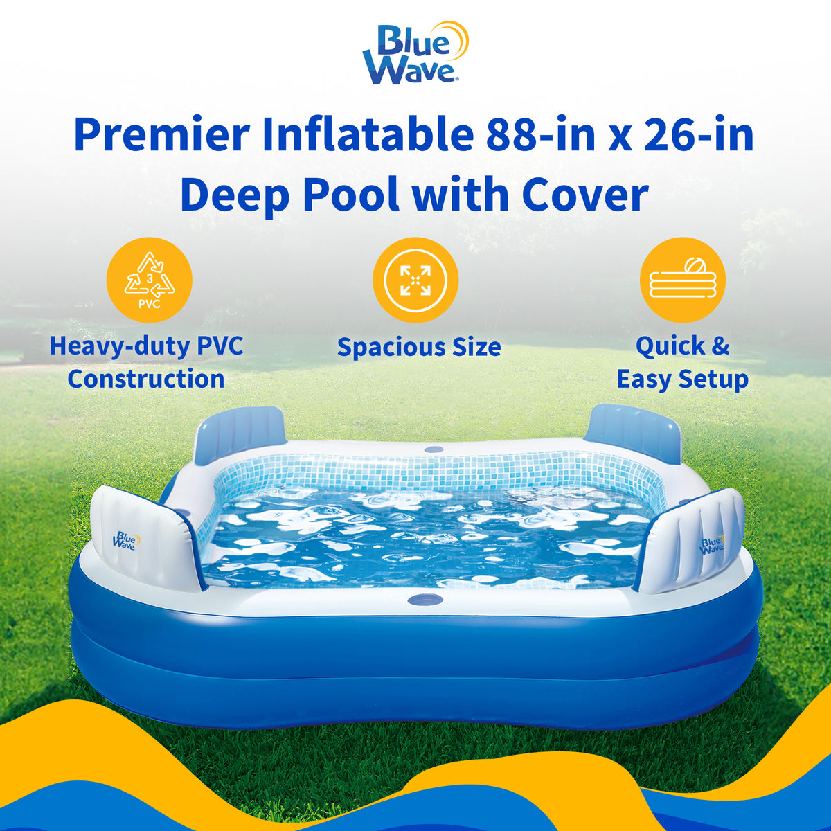 Blue Wave Premier inflatable pool, feature detail (image 2)