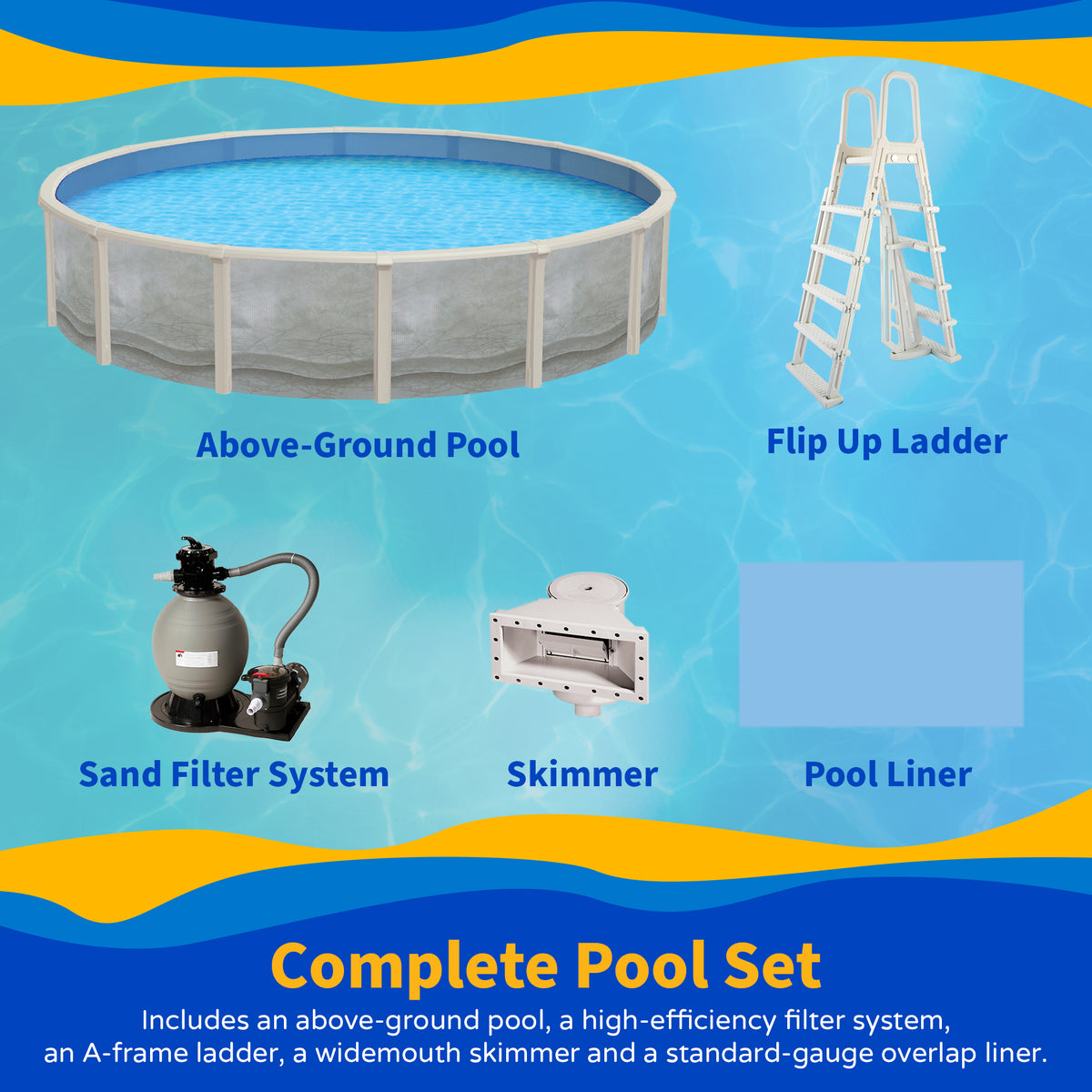 Trinity 21' Round above-ground pool package, feature detail (image 8)