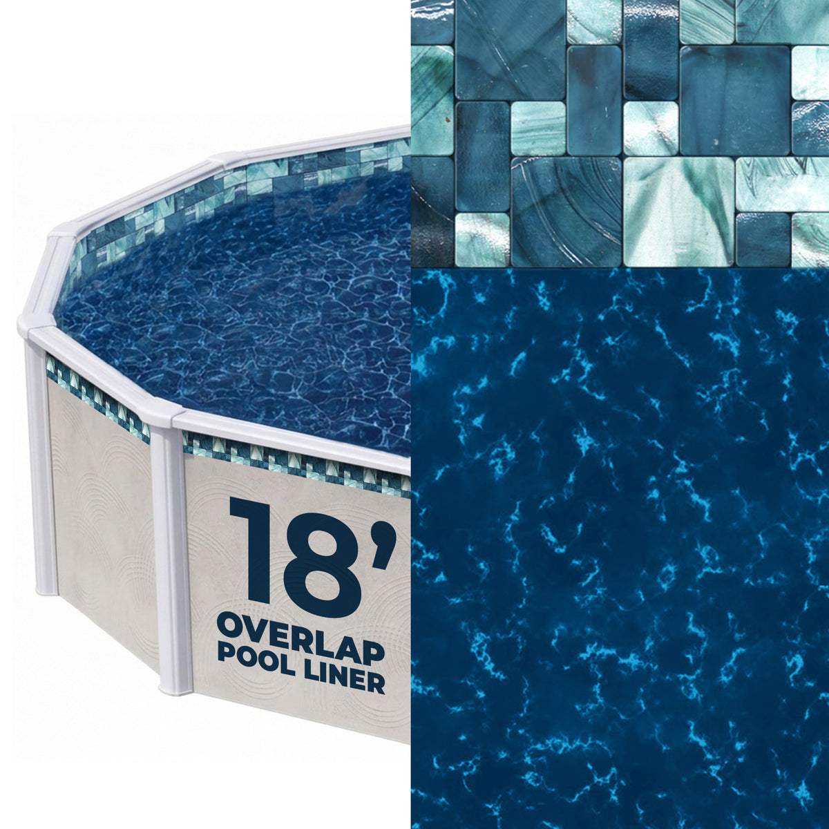 18' Round Emerald Coast 13 Mil Overlap Pool Liner (NL603-20)