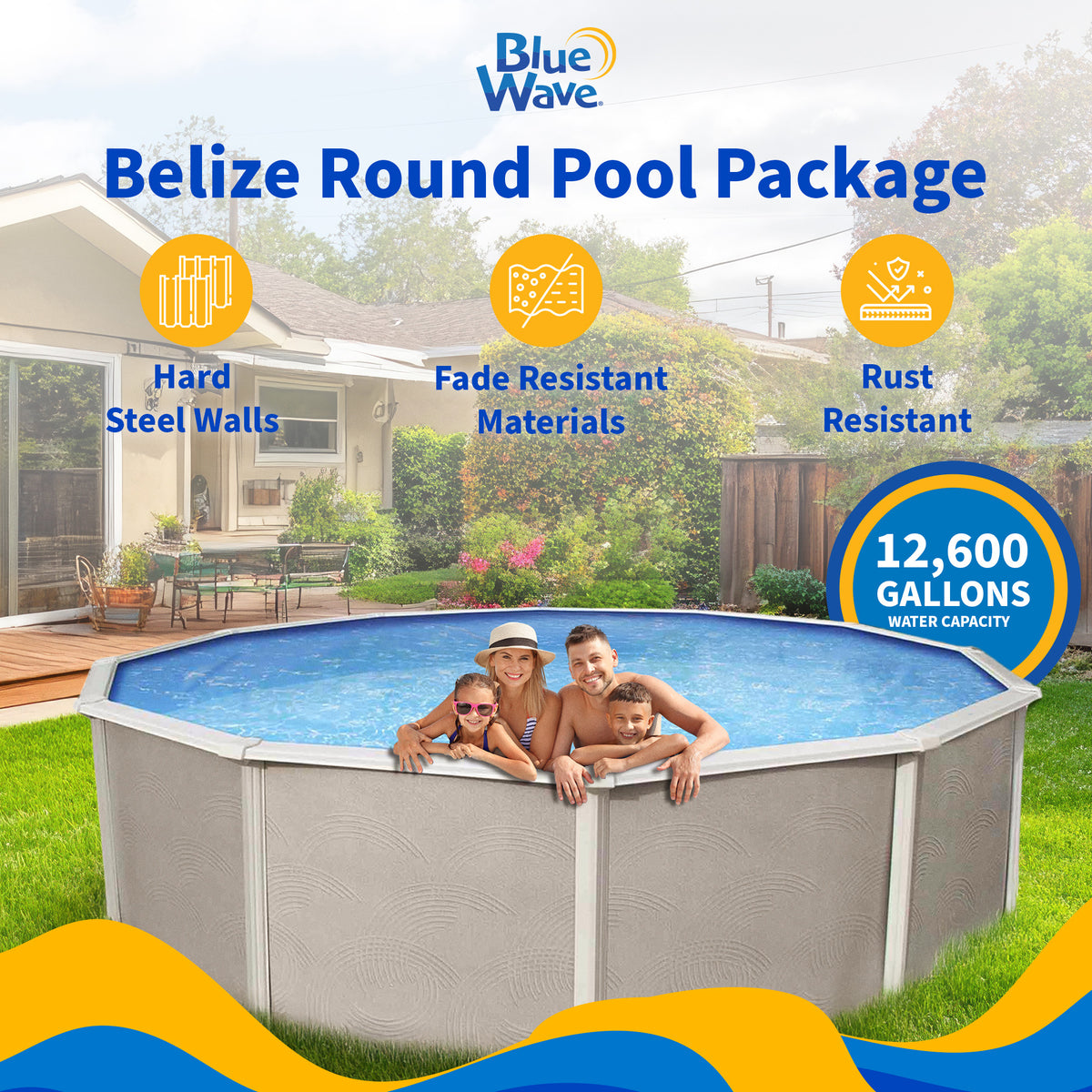 Belize 24' Round above-ground pool package, feature detail (image 3)