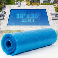 Blue Wave 18' x 36' Rectangle 12 Mil Blue Solar Cover for In-Ground Pools, NS430