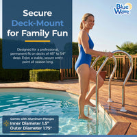 Premium Stainless Steel Reverse Bend In-Pool Ladder for Above Ground Pools, feature detail (image 3)