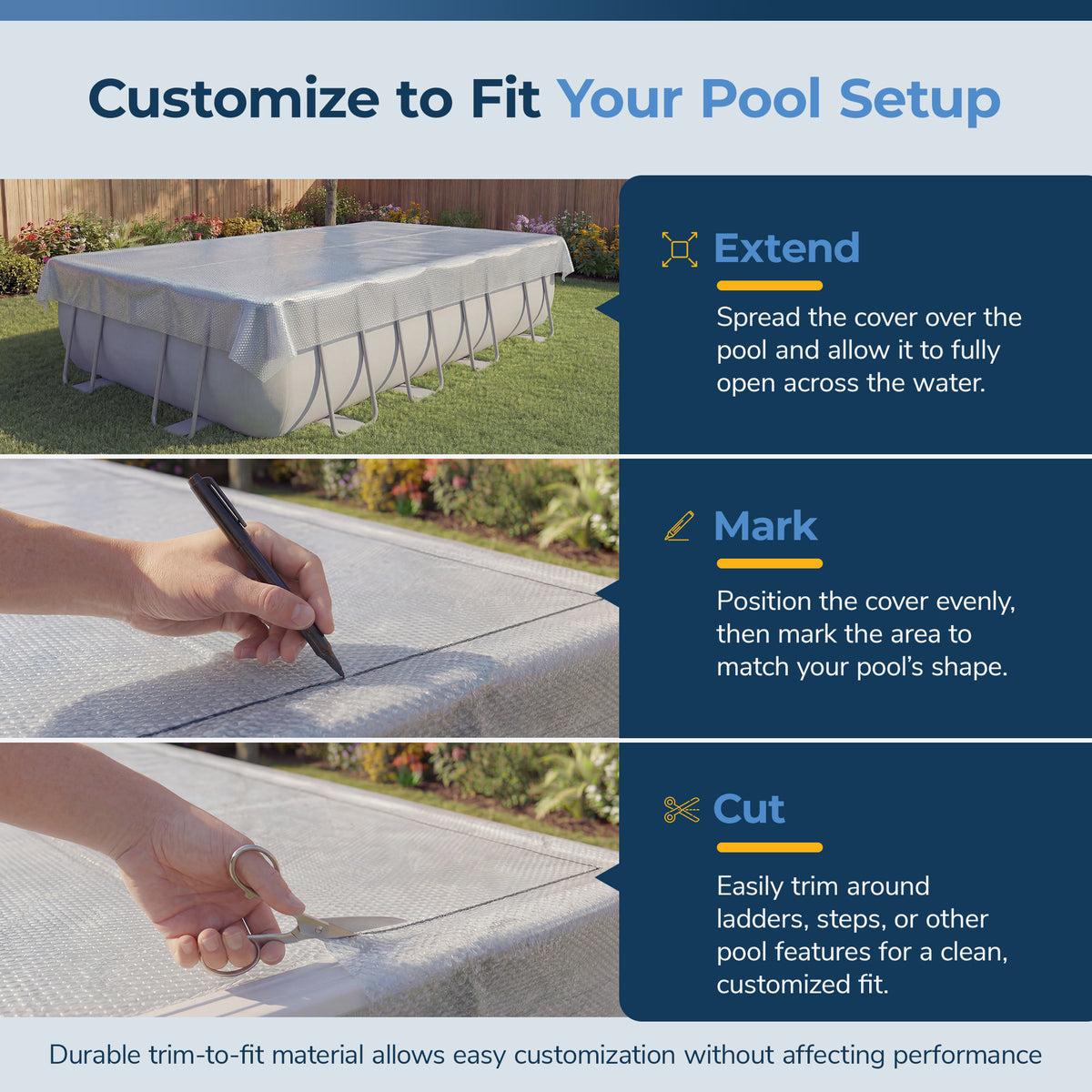Blue Wave 12' x 24' Rectangle 14 Mil Clear Solar Cover for In-Ground Pools, feature detail (image 5)