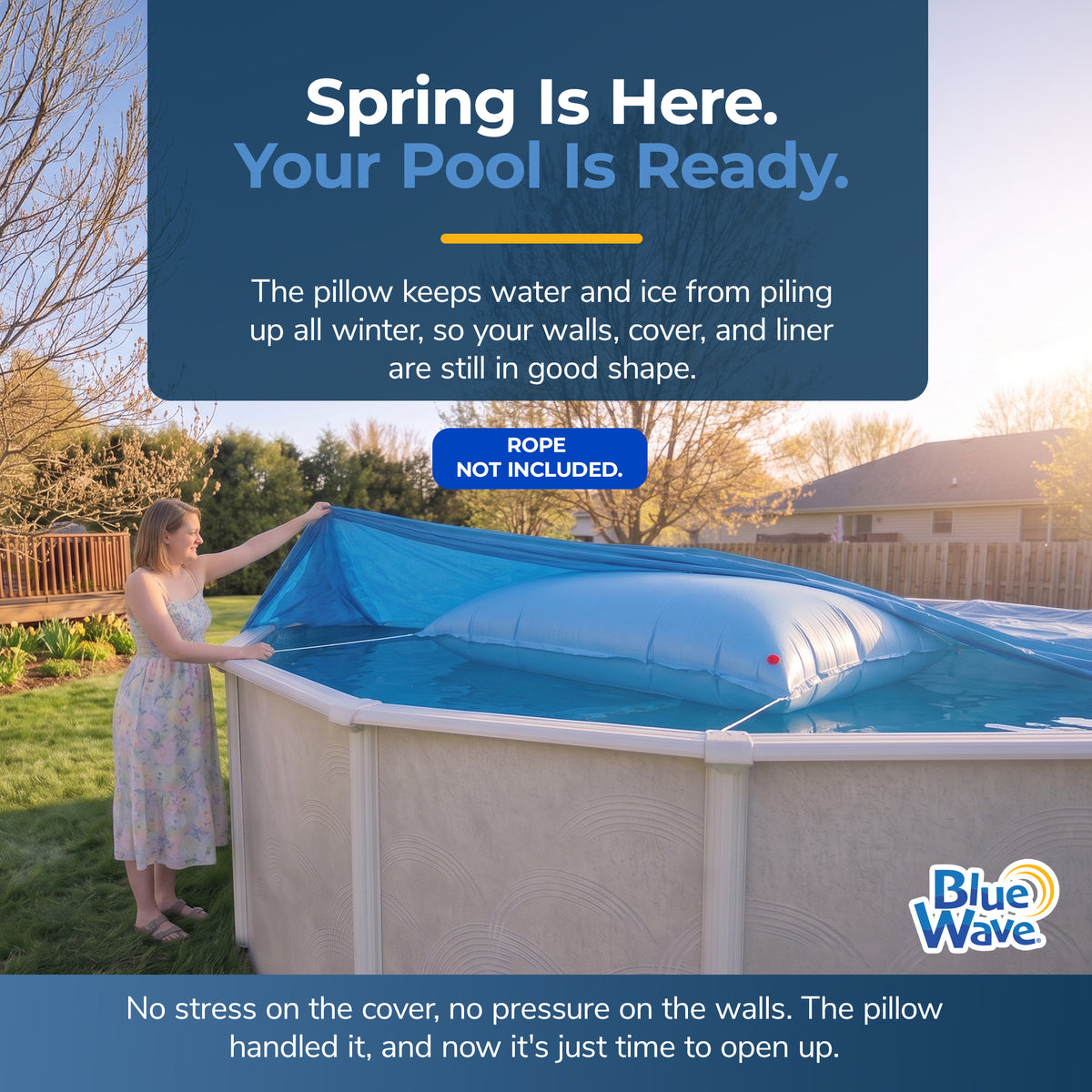 Blue Wave 4' x 8' Winter Air Pillow, Ice Equalizer for Above Ground Pools, feature detail (image 6)