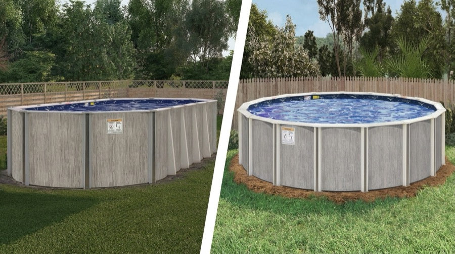 Round and oval above-ground pools